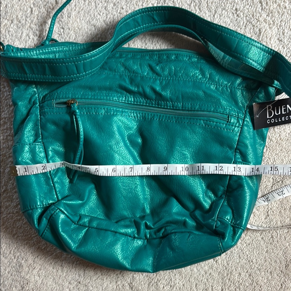 BUENO Sea green/blue Leather Bag NWT - Picture 10 of 12